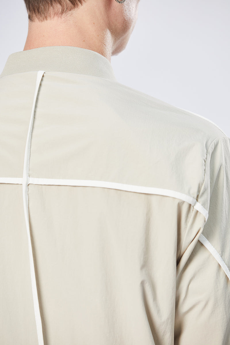 SAND CONTRAST PIPINGS BOMBER JACKET
