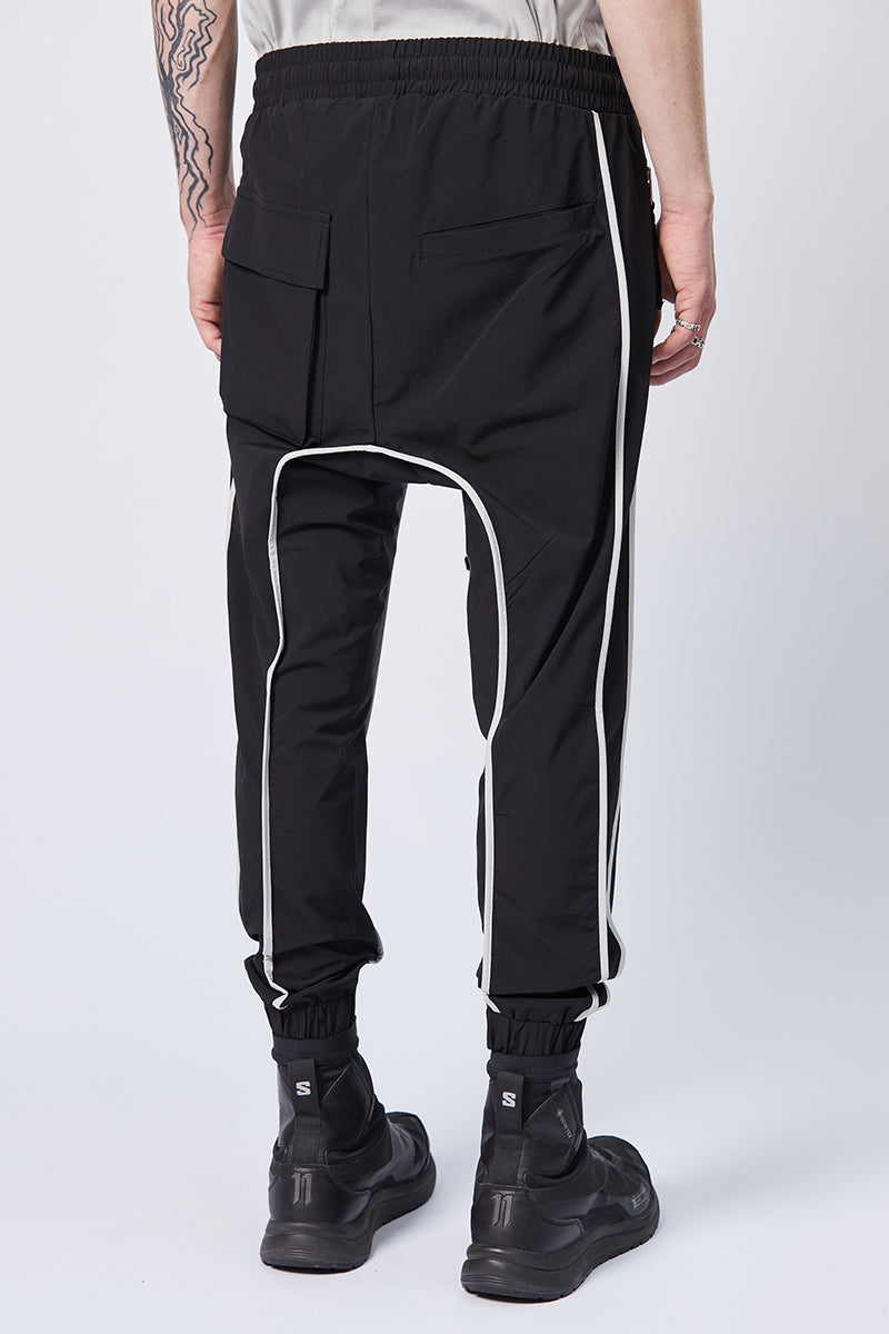 BLACK CONTRAST PIPINGS PANTS