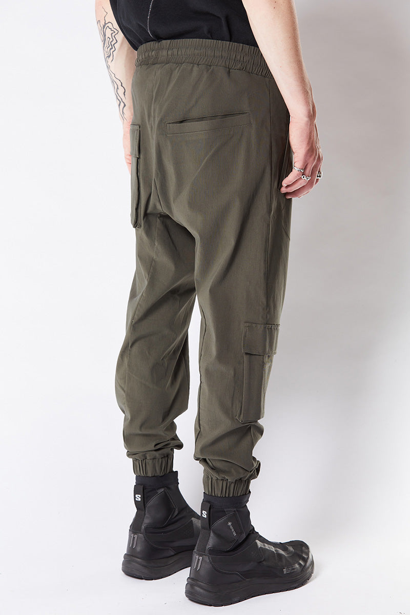 IVY GREEN WOVEN STRETCH PANTS