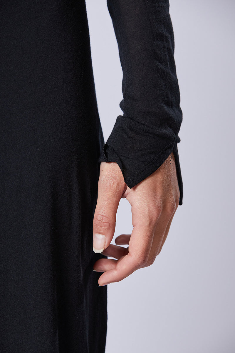 BLACK SUPER LIGHT DOUBLE LAYER DRESS