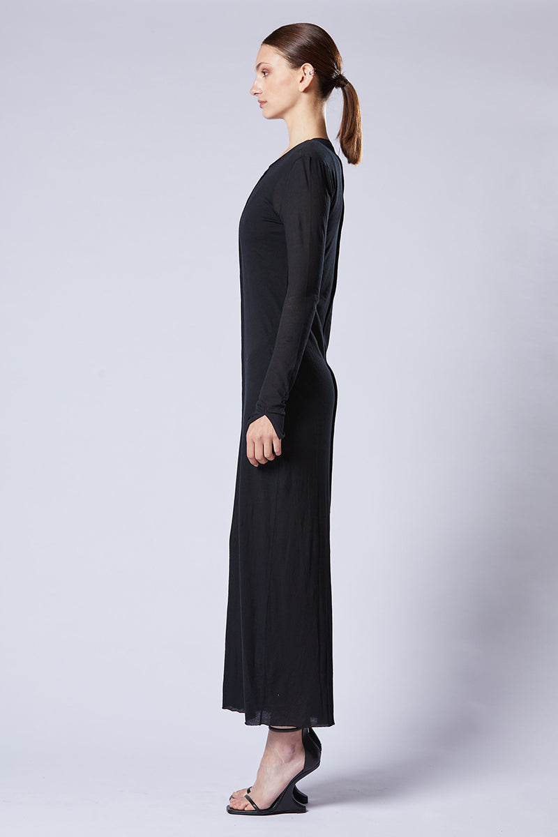 BLACK SUPER LIGHT DOUBLE LAYER DRESS