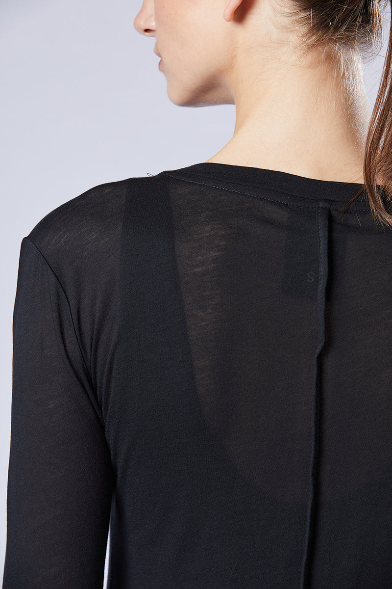 BLACK SUPER LIGHT DOUBLE LAYER DRESS