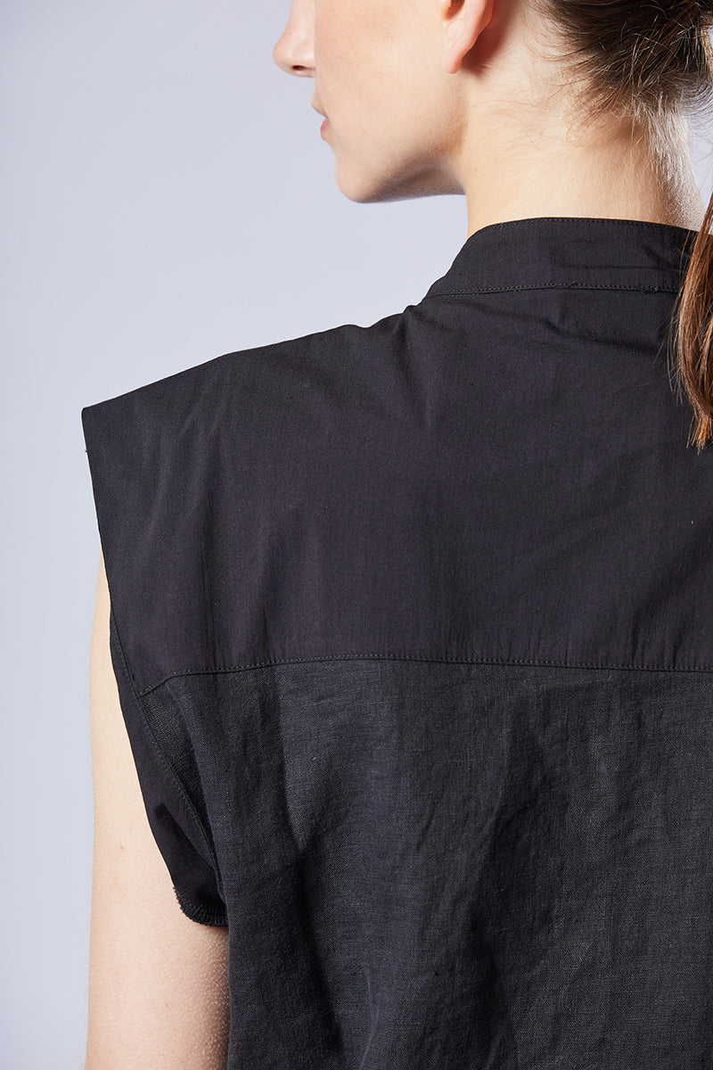 BLACK LINEN JUMPSUIT