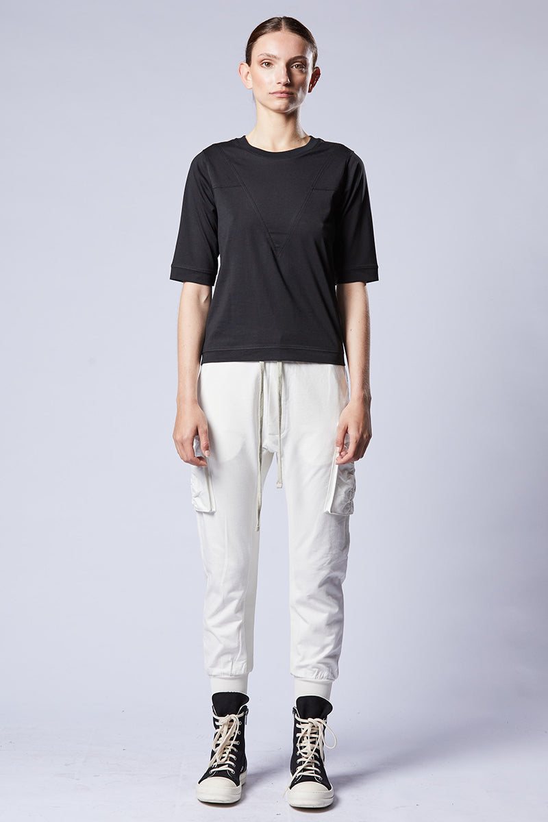 BLACK HALF SLEEVES TOP