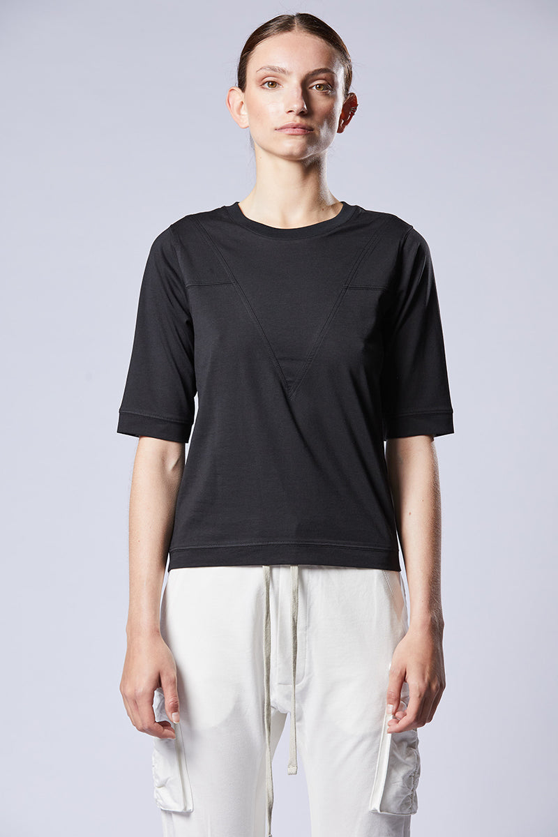 BLACK HALF SLEEVES TOP
