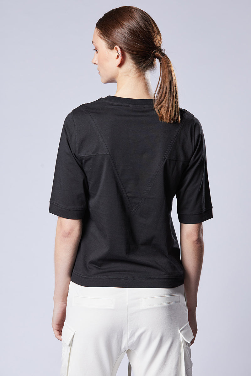 BLACK HALF SLEEVES TOP