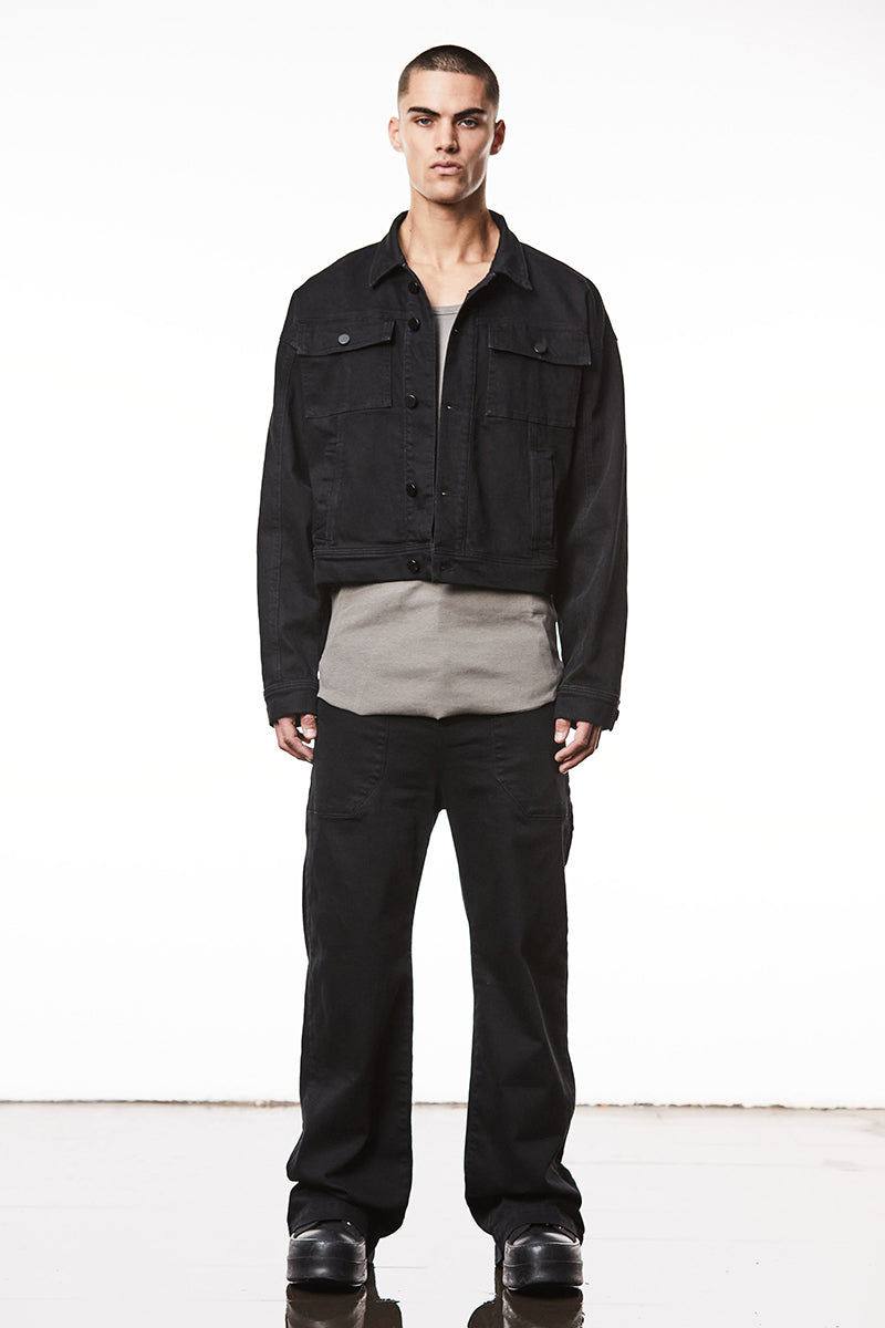 CROPPED OVERSIZE DENIM JACKET