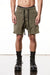 OLIVE NIGHT WASHED CRASHED SHORTS