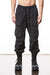 BLACK WIDE CRUSHED COTTON CARGO TROUSERS