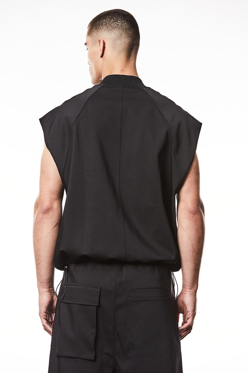 BLACK BOMBER VEST