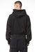 BLACK HOODED SWEAT ZIPPED JACKET