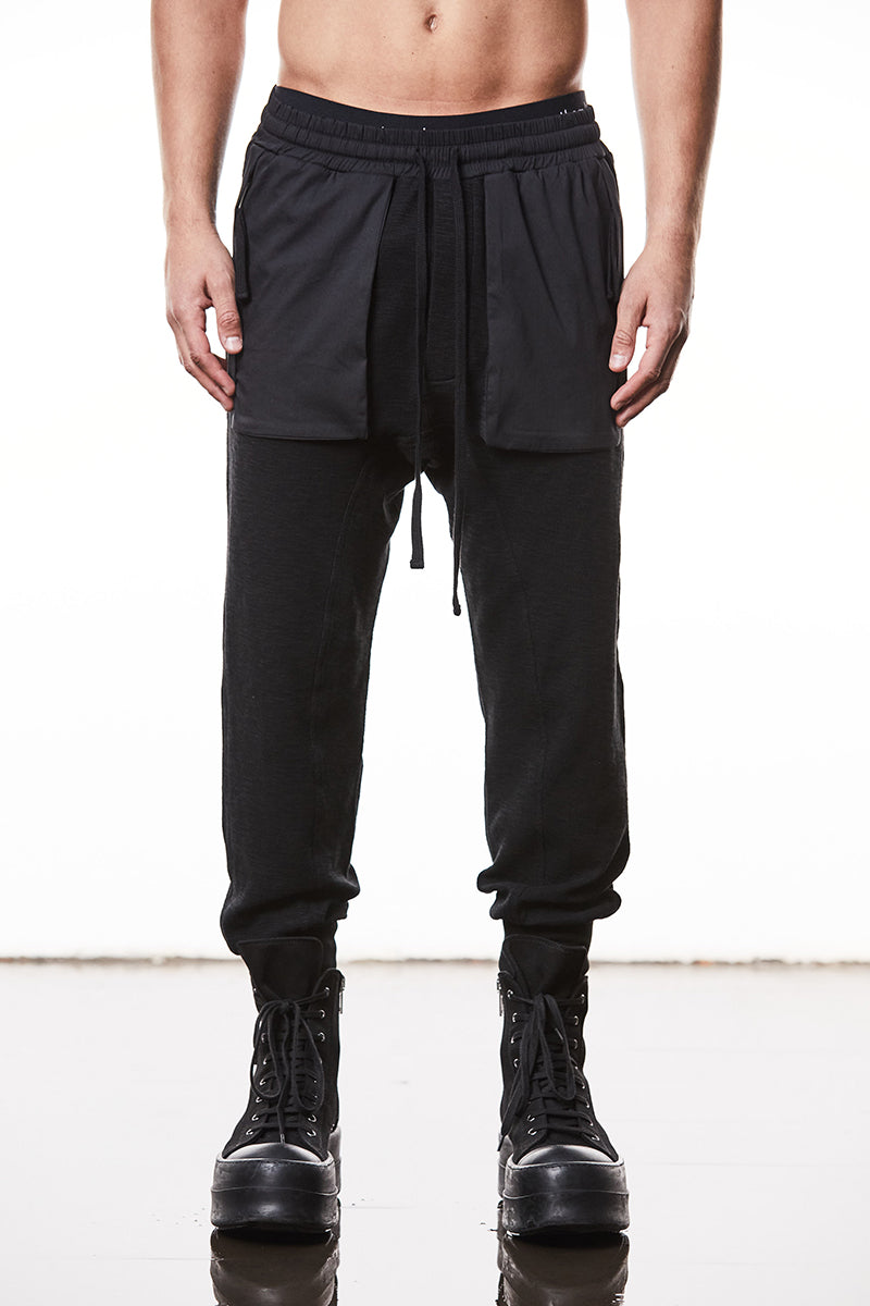 BLACK FLAME DOUBLEFACE PANTS