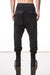 BLACK PATCHED MATMIX TROUSERS