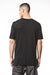 BLACK LINEN V NECK TEE