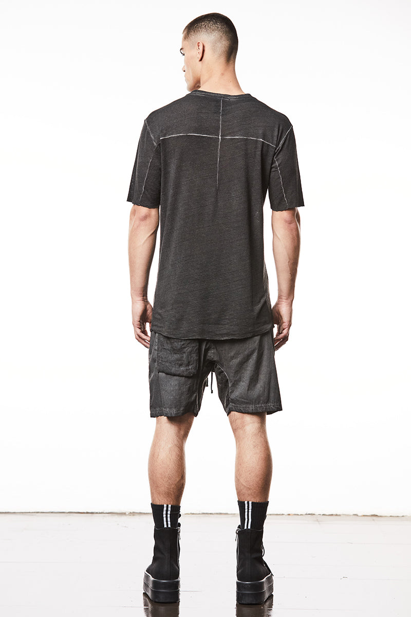 BLACK OIL SOFT LINEN TEE