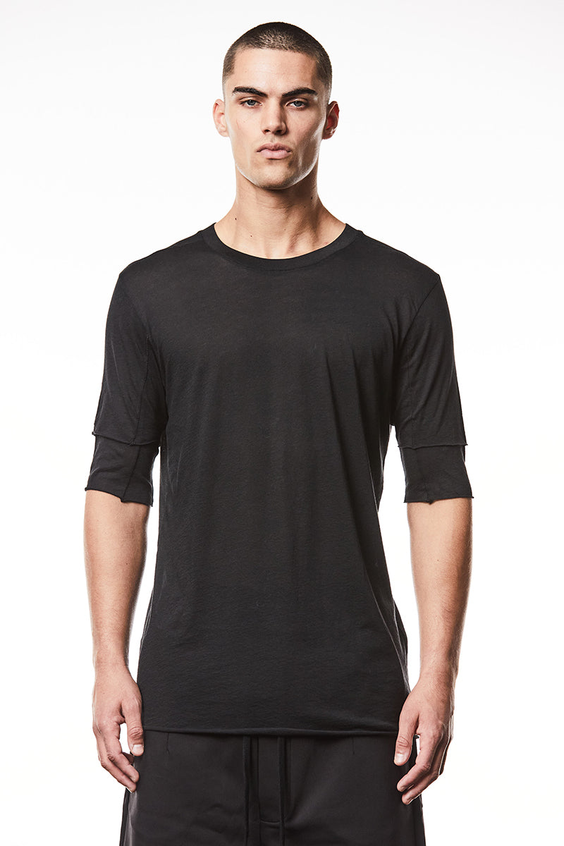 BLACK ULTRA LIGHT JERSEY TEE