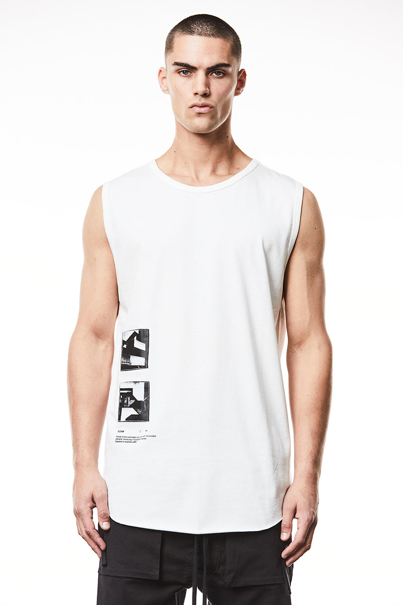 OFF WHITE PRINTED TANK TOP