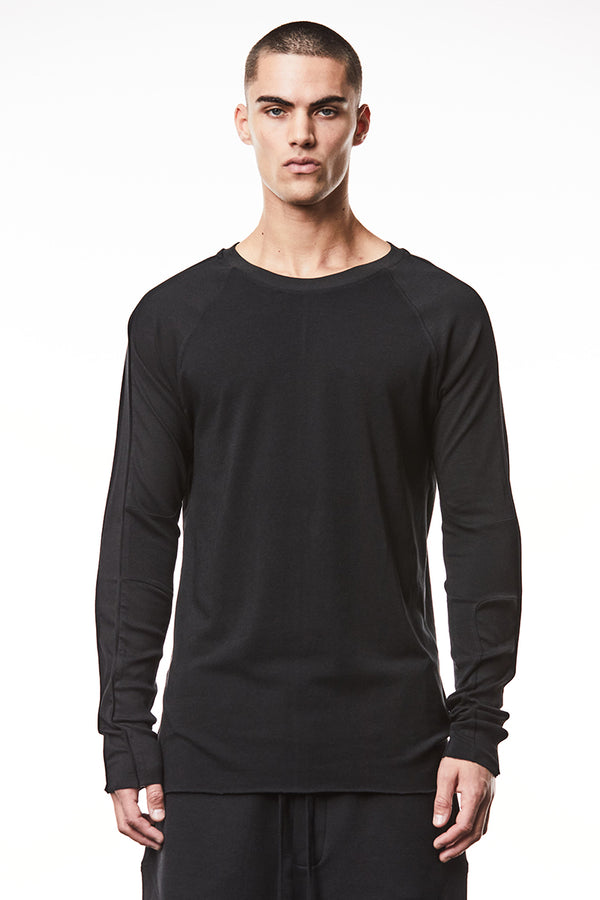 FIRMUM◆長袖シャツ/XS/レーヨン/BLK/無地/CW-FR022SF FIRMUM(フィルマム) / 長袖Tシャツ/XS/コットン/BLK/無地 | 古着