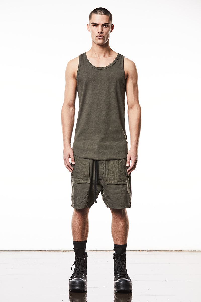 OLIVE NIGHT LONG TANK TOP