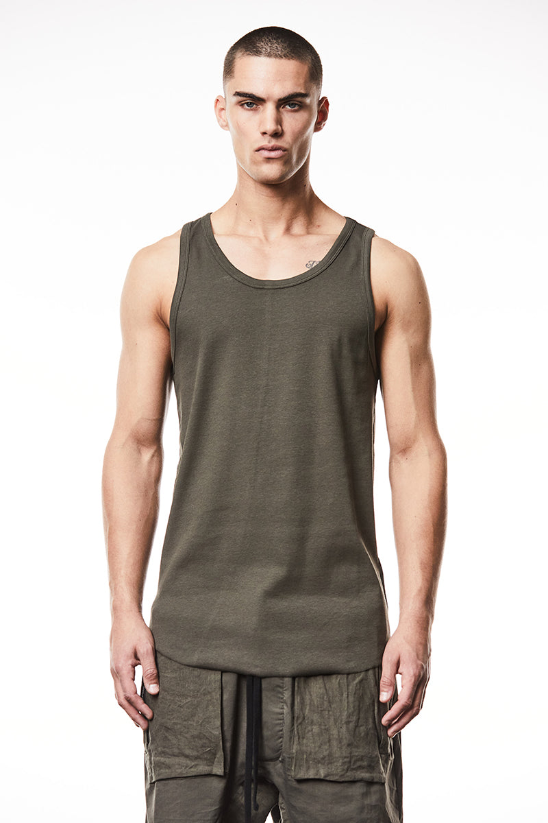 OLIVE NIGHT LONG TANK TOP