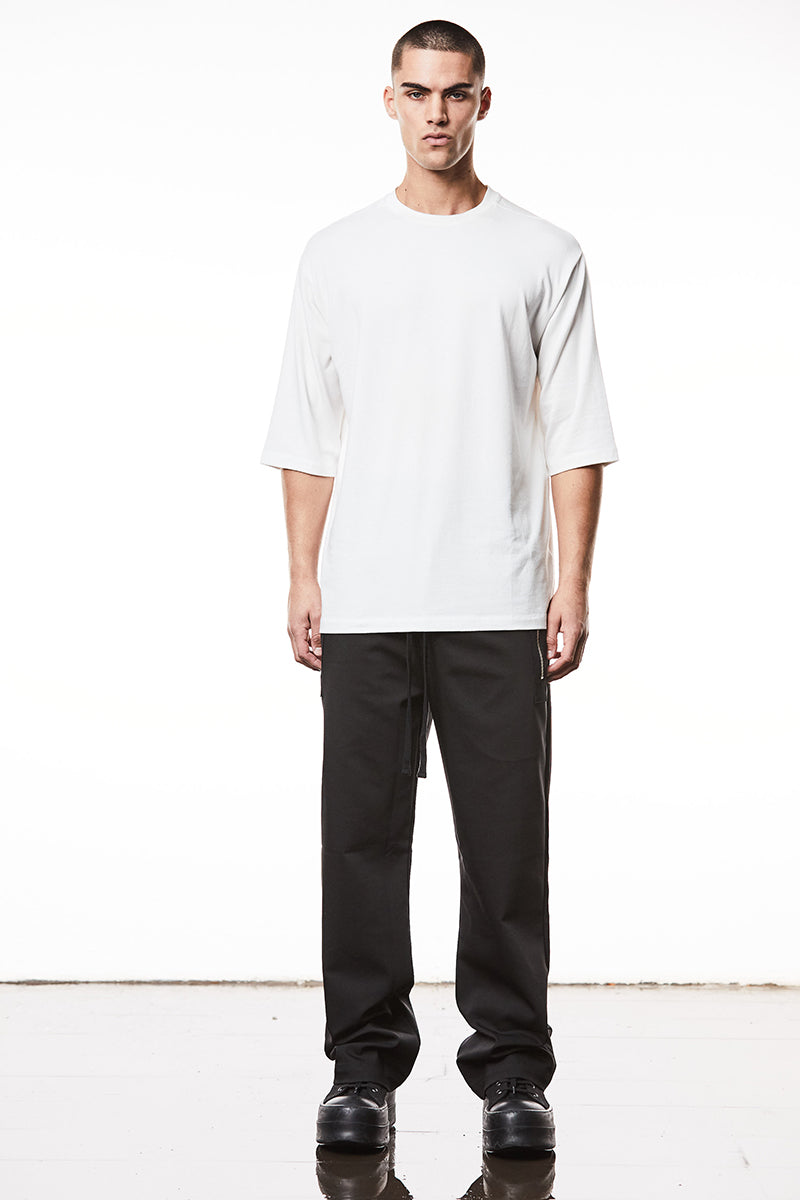 OFF WHITE OVERSIZE FLUFFY JERSEY TOP