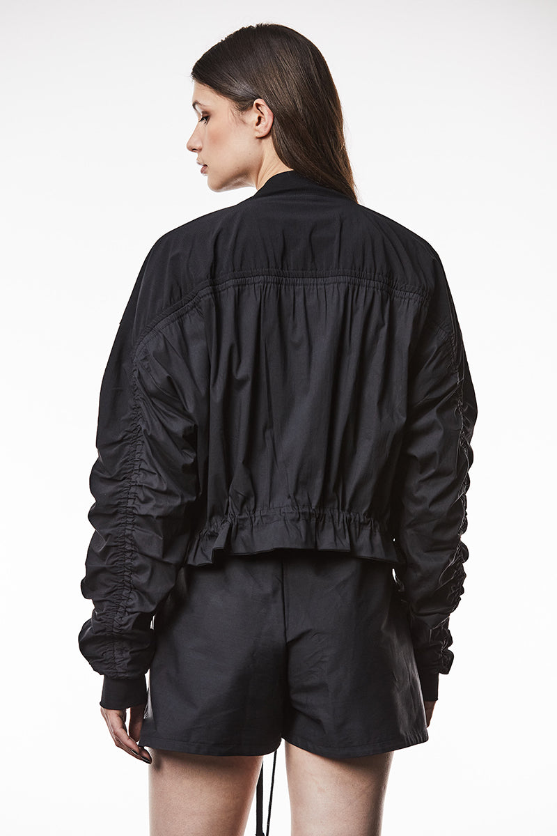 GATHERED BOMBER JACKET