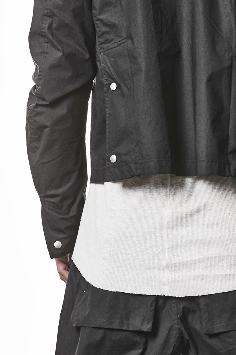 BLACK STRETCH ZIPPED JACKET