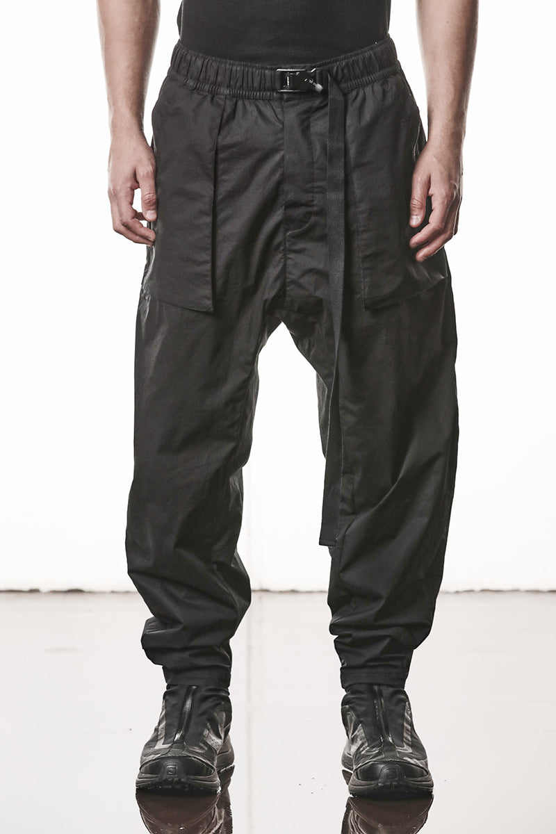 BLACK STRETCH MILANO LOW CROTCH TROUSERS