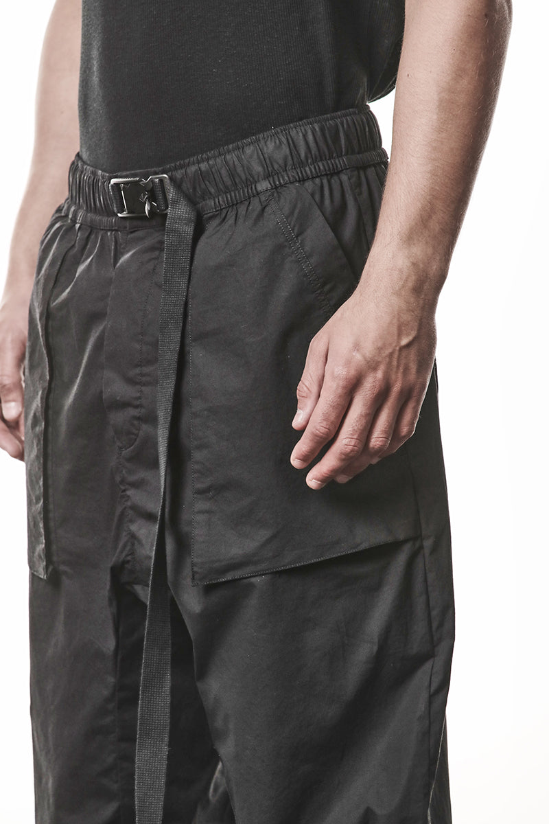 BLACK STRETCH MILANO LOW CROTCH TROUSERS