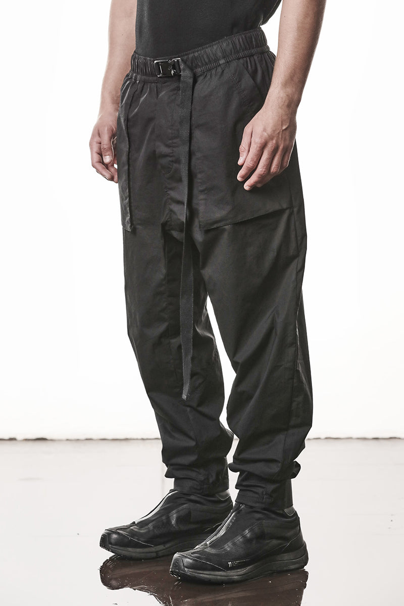 BLACK STRETCH MILANO LOW CROTCH TROUSERS
