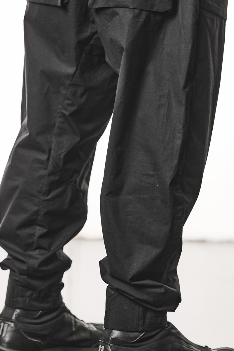 BLACK STRETCH MILANO LOW CROTCH TROUSERS