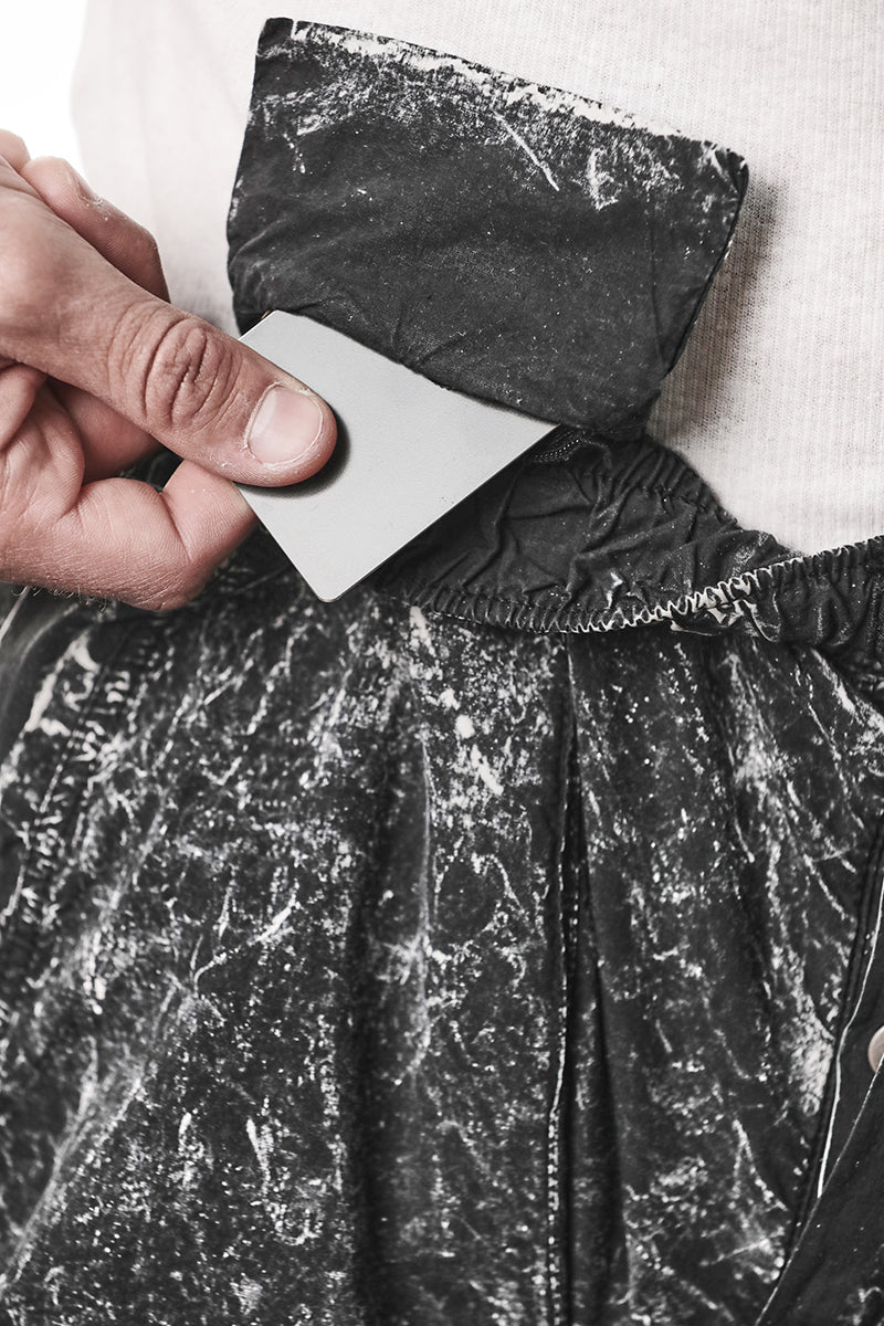 BLACK MARBLE STRETCH MILANO LOW CROTCH TROUSERS