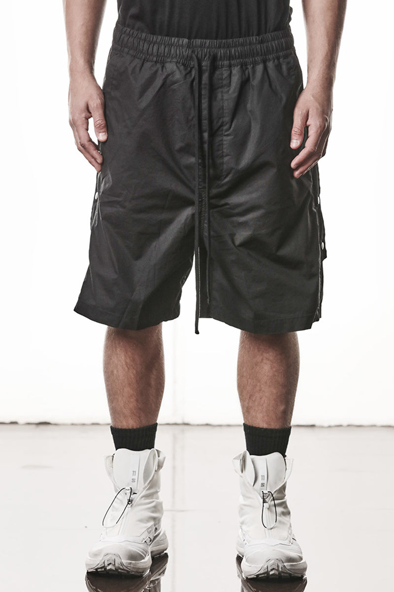 BLACK STRETCH MILANO COTTON SHORTS