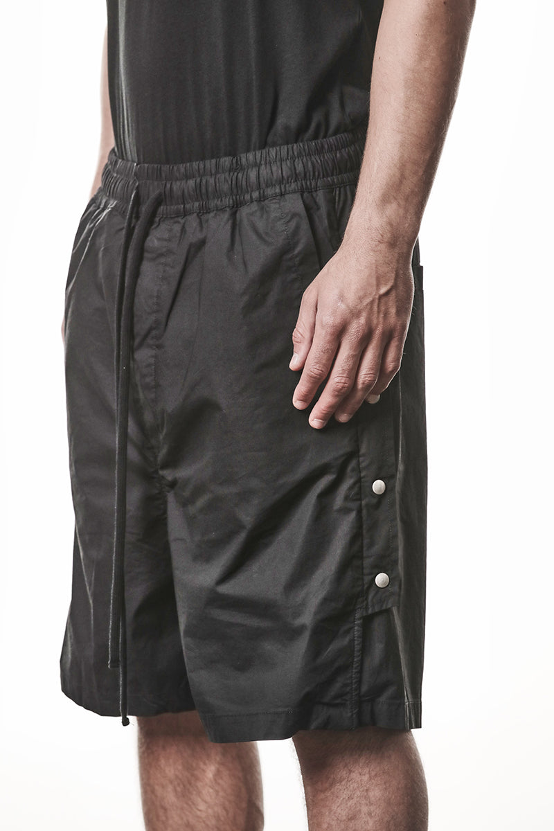 BLACK STRETCH MILANO COTTON SHORTS