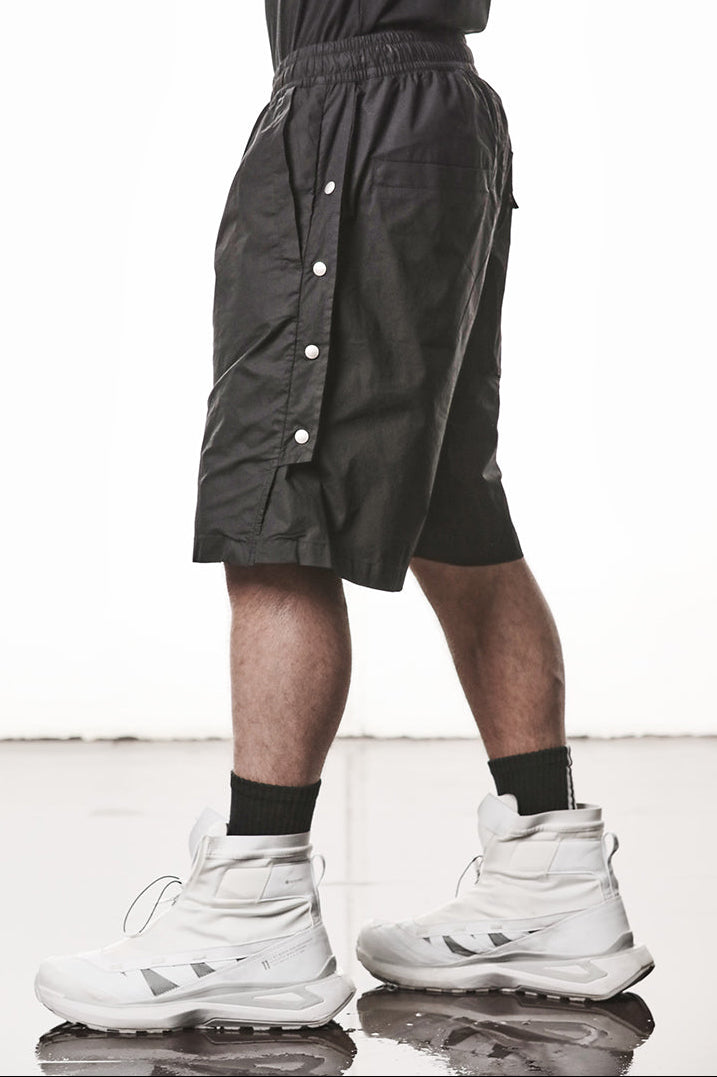 BLACK STRETCH MILANO COTTON SHORTS