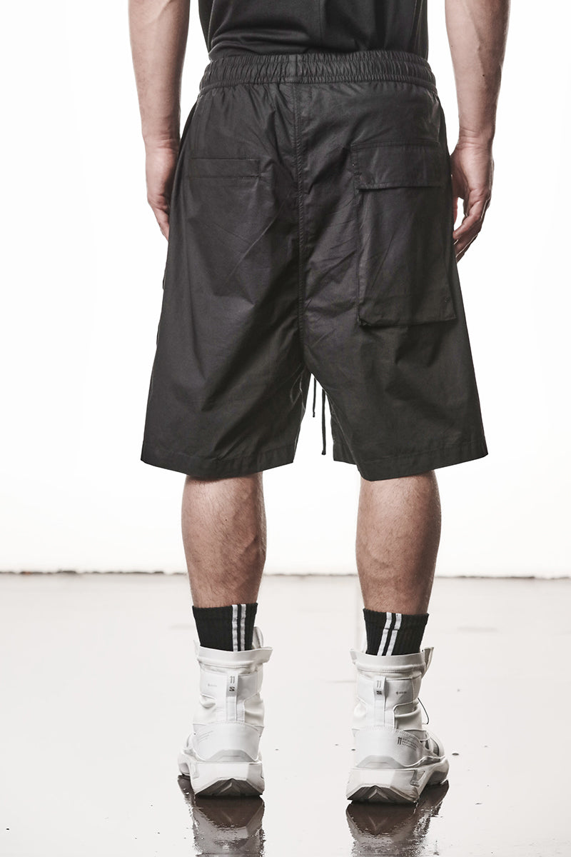 BLACK STRETCH MILANO COTTON SHORTS