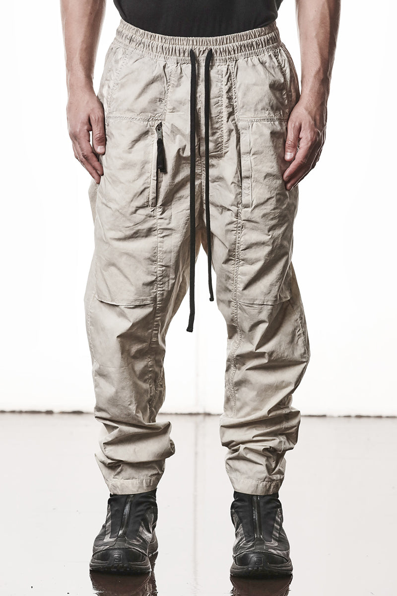 VEGETAL STONE PATCHED POCKETS STRETCH PANTS