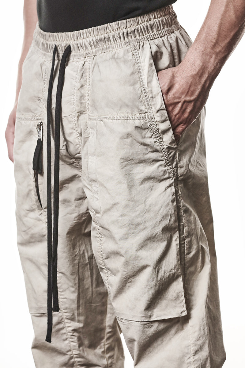 VEGETAL STONE PATCHED POCKETS STRETCH PANTS