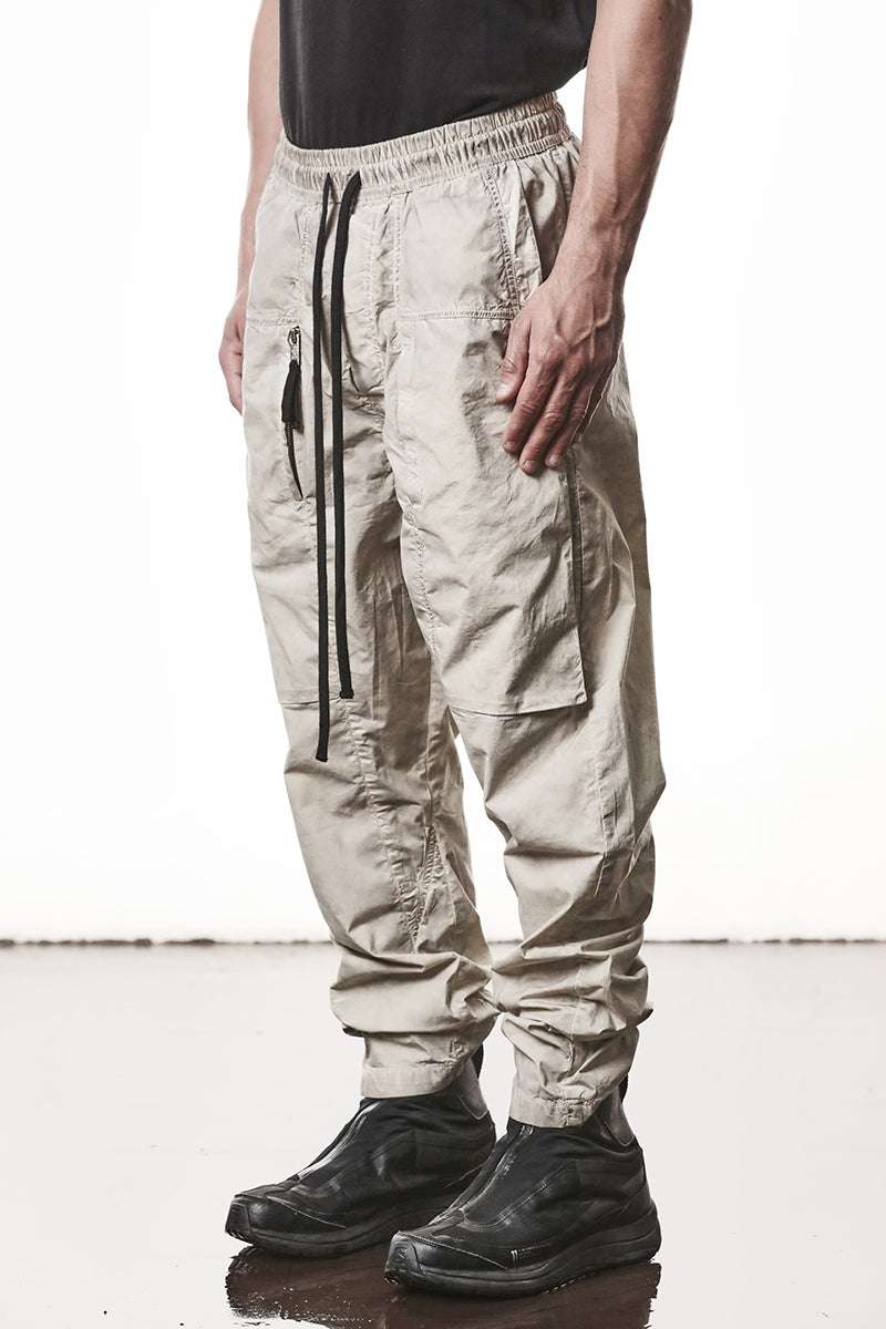 VEGETAL STONE PATCHED POCKETS STRETCH PANTS