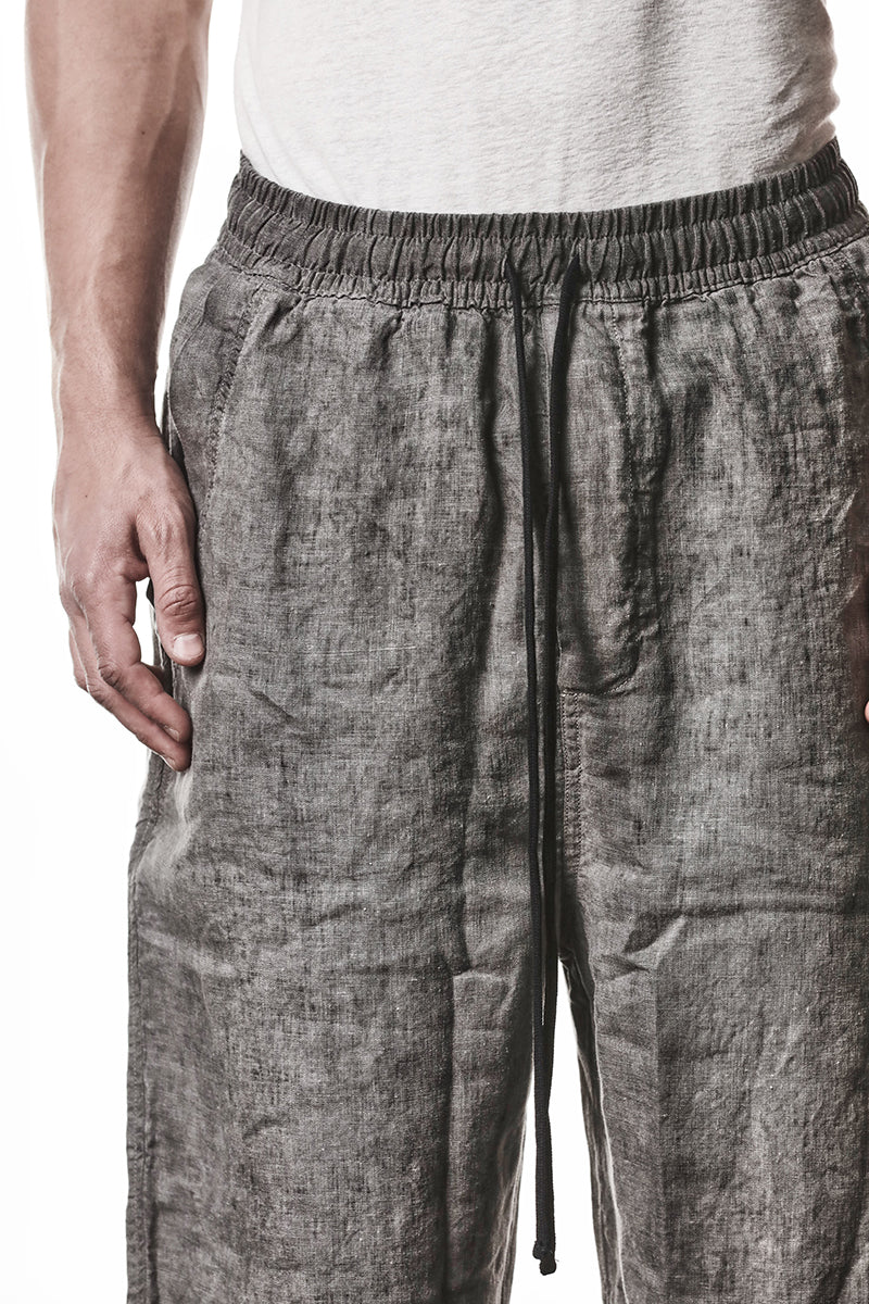 VEGETAL BLACK WIDE LINEN PANTS