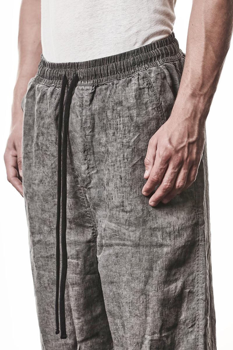 VEGETAL BLACK WIDE LINEN PANTS