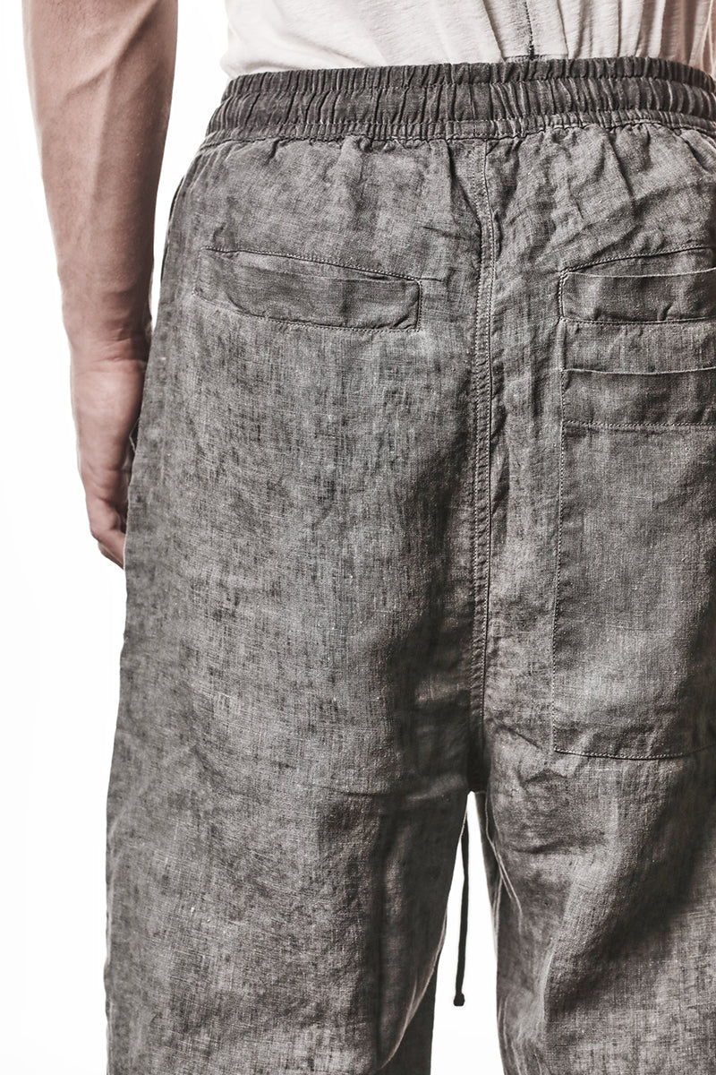 VEGETAL BLACK WIDE LINEN PANTS