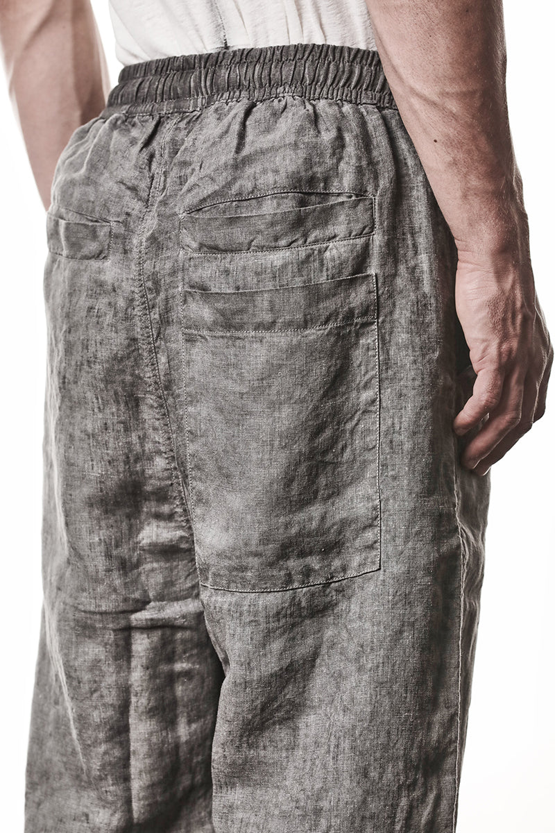 VEGETAL BLACK WIDE LINEN PANTS