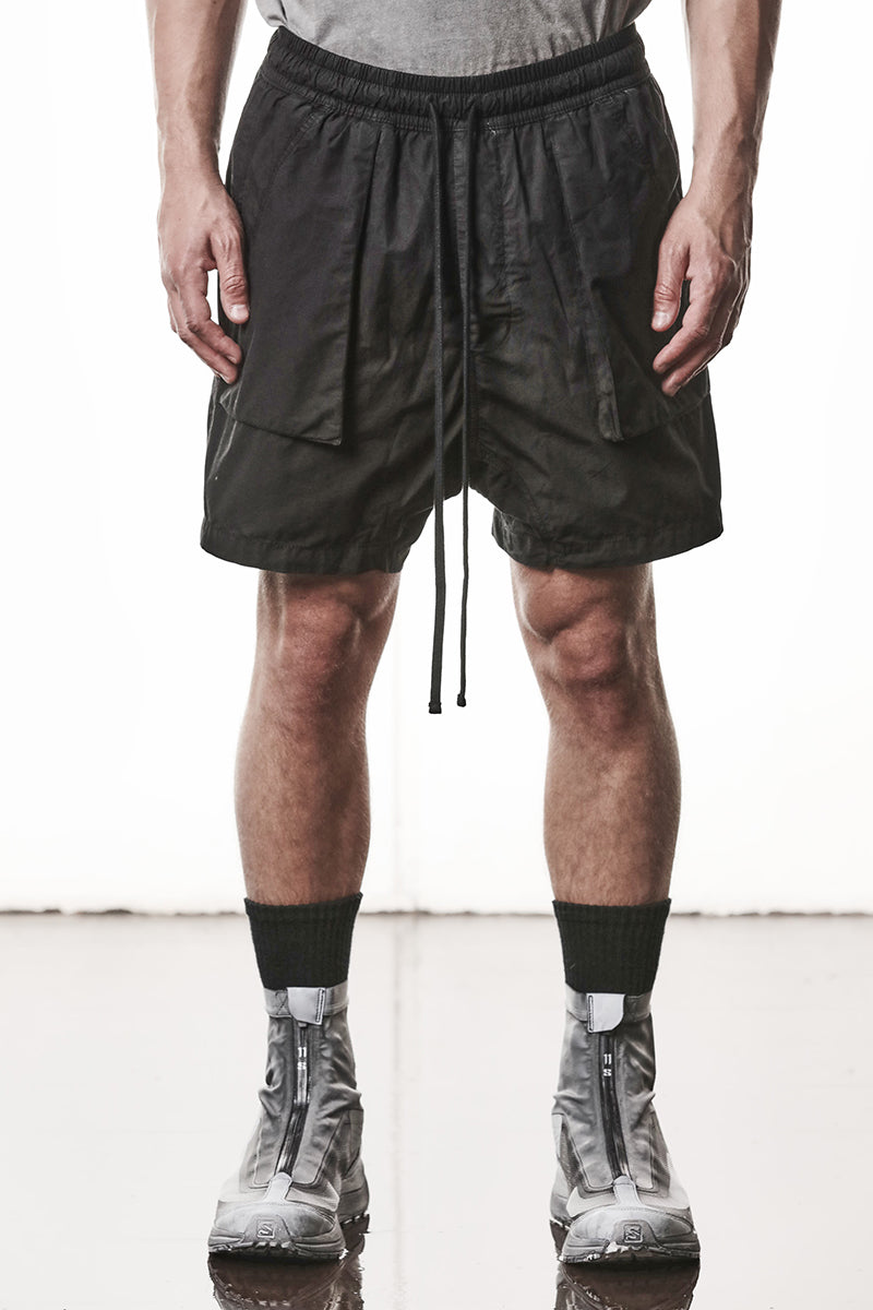 BLACK ORGANIC COTTON SHORTS