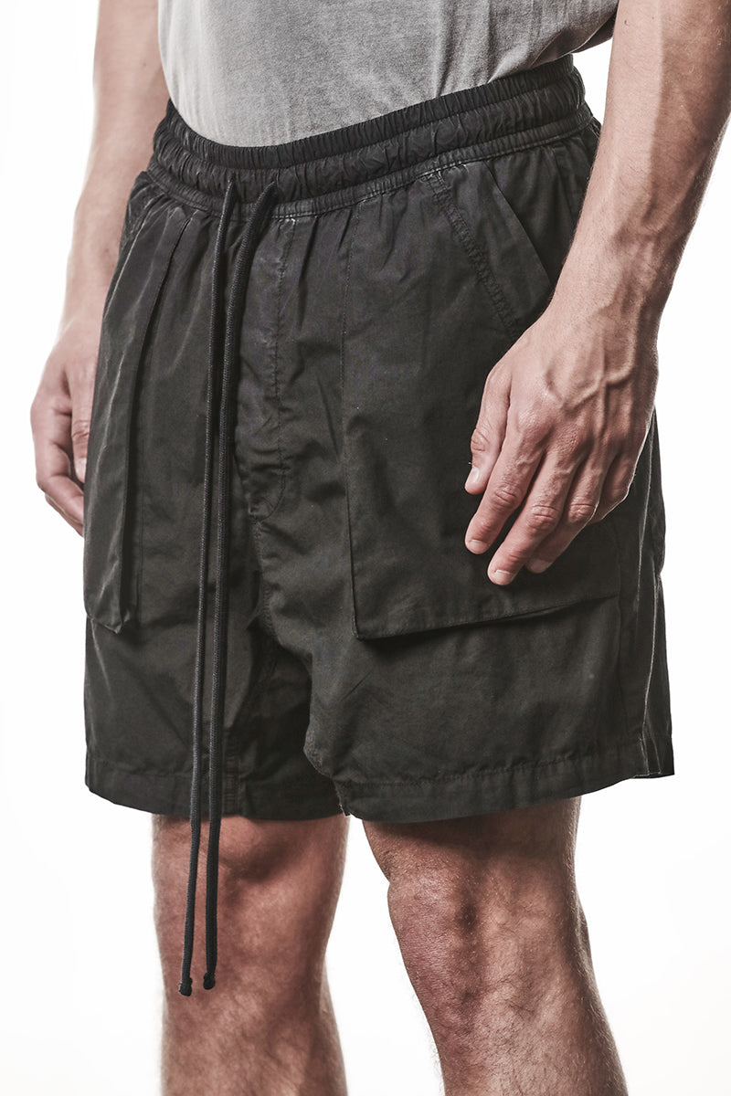 BLACK ORGANIC COTTON SHORTS