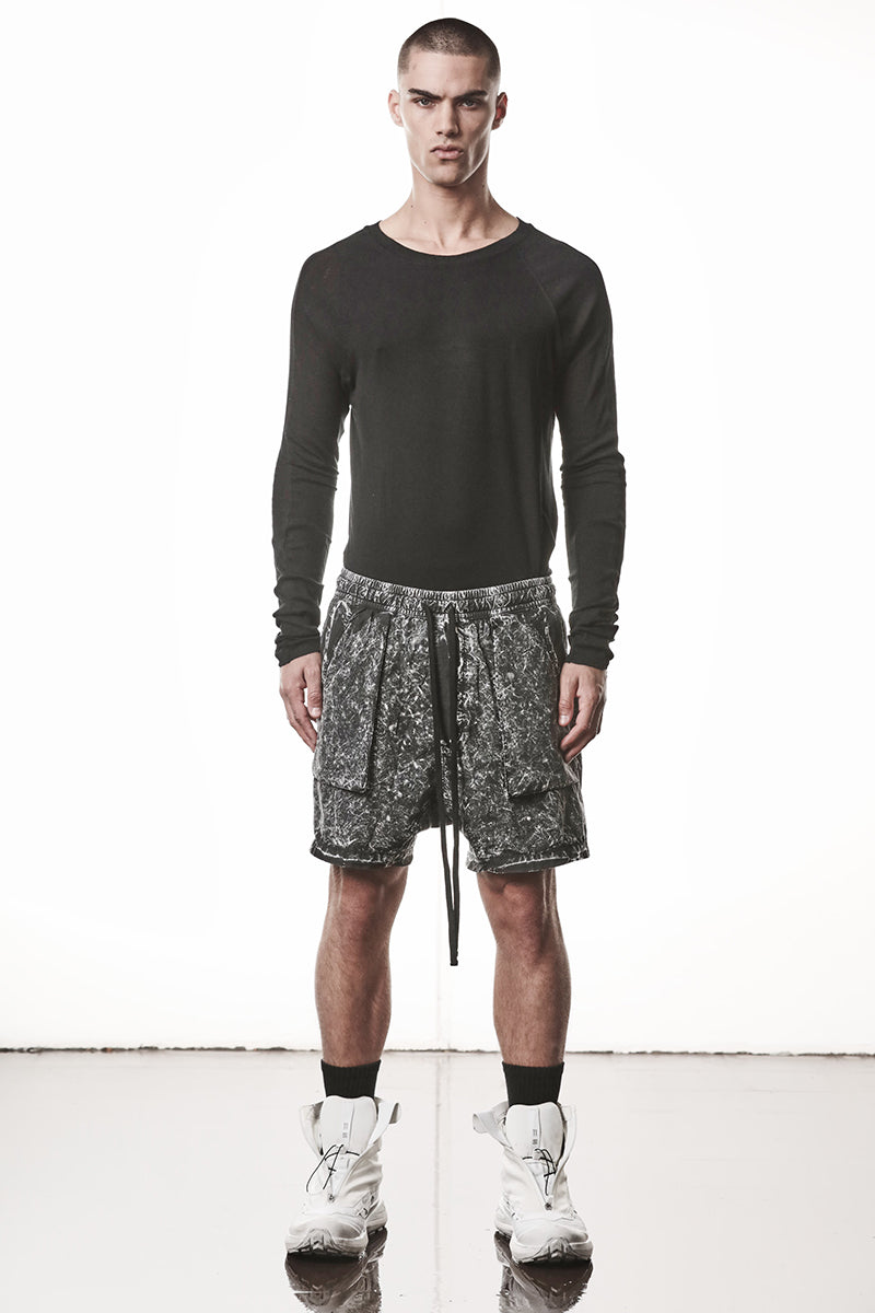 BLACK MARBLE ORGANIC COTTON SHORTS
