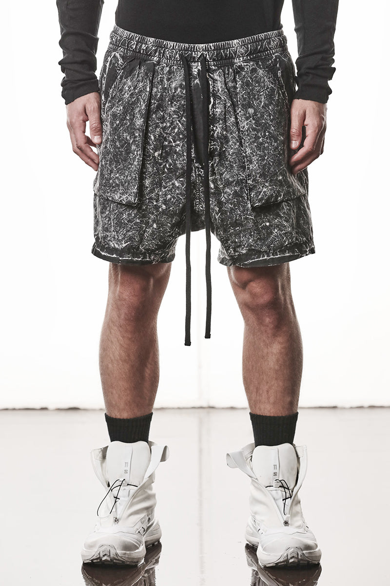 BLACK MARBLE ORGANIC COTTON SHORTS