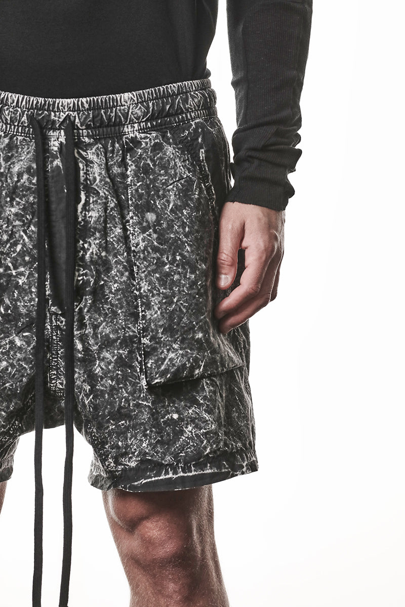 BLACK MARBLE ORGANIC COTTON SHORTS