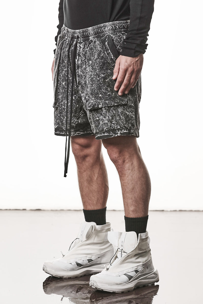 BLACK MARBLE ORGANIC COTTON SHORTS