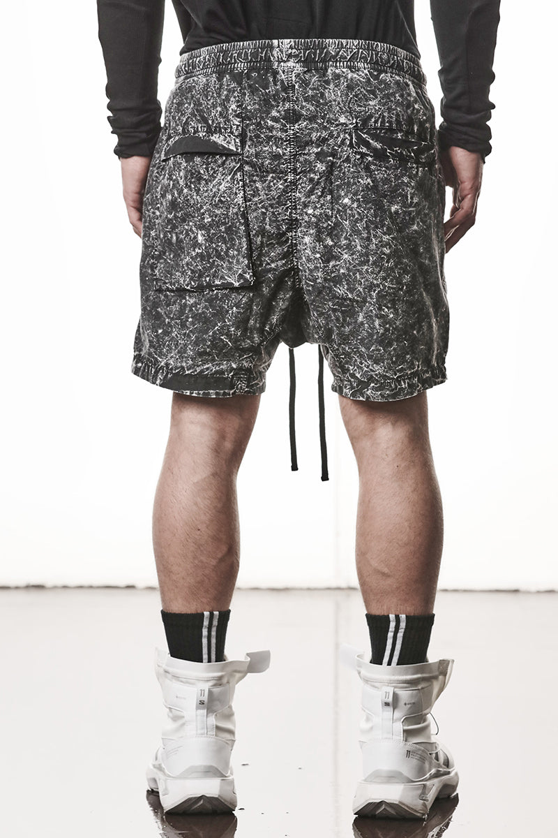 BLACK MARBLE ORGANIC COTTON SHORTS
